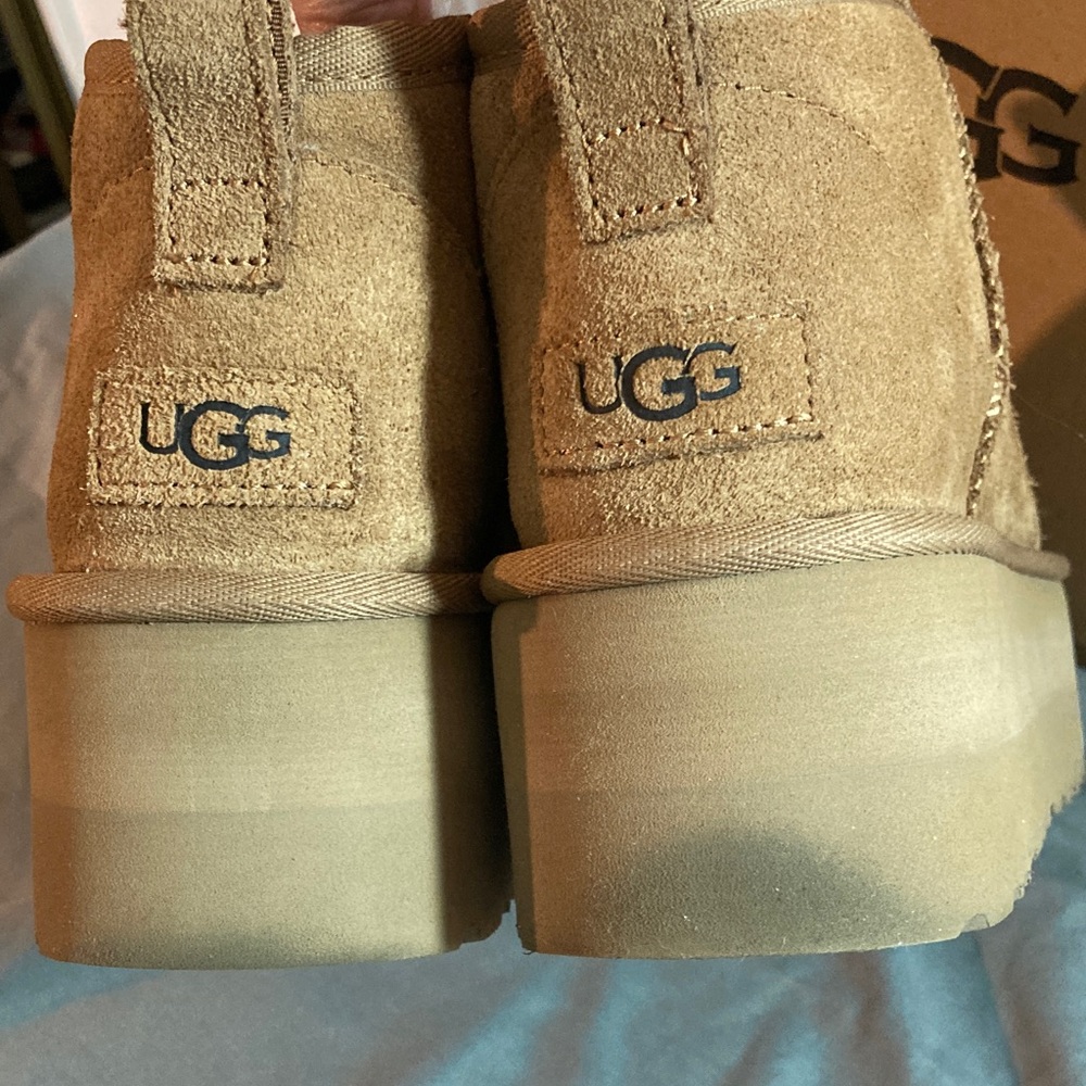 UGG CLASSIC ULTRA MINI PLATFORM Chestnut 8 NIB 8 - Picture 9 of 13
